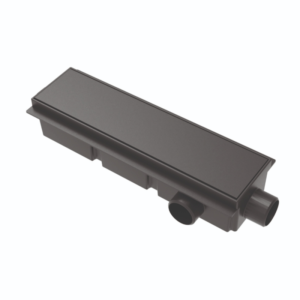 DESAGUE LINEAL IDEAL 60 CM ENCASTRABLE PLENO REJ. REVERSIBLE NEGRO MATE (12125)