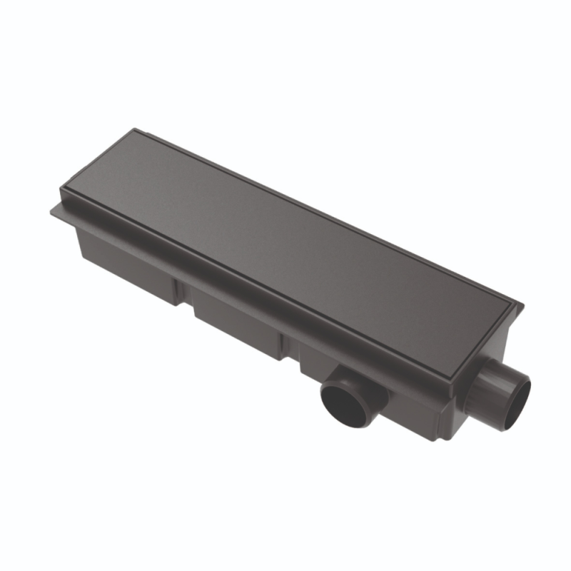 DESAGUE LINEAL IDEAL ENCASTRABLE PLENO 30CM REJILLA REVERSIBLE NEGRO MATE (12120)