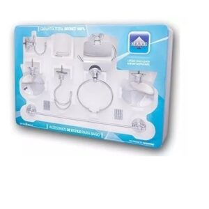 KIT ACCESORIOS DELINE X 8 PIEZAS CROMO/CROMO