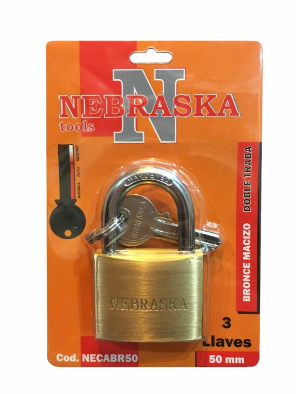 CANDADO NEBRASKA BRONCE NRO 30 -NECABR30-