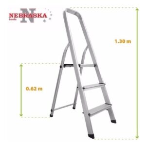 ESCALERA HOGAR 3 ESCALONES ALUMINIO 0.62 MT NEEH03