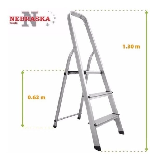 ESCALERA HOGAR 3 ESCALONES ALUMINIO 0.62 MT NEEH03