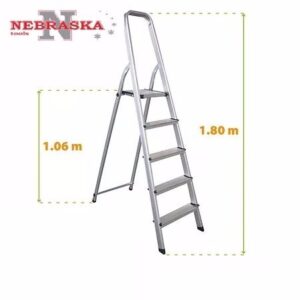 ESCALERA HOGAR 5 ESCALONES ALUMINIO 1.06 MT NEEH05
