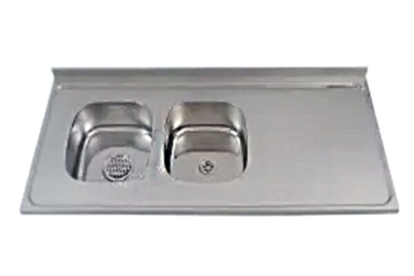 MESADA ACERO ARIEL 1.40X0.62 B/DOBLE IZQ