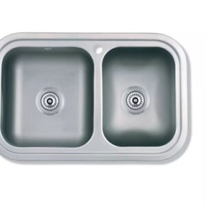 PILETA ACERO INOX. MI PILETA DOBLE 64X37X20 405