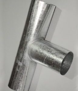 RAMAL TEE CHAPA GALVANIZADA -04X90º