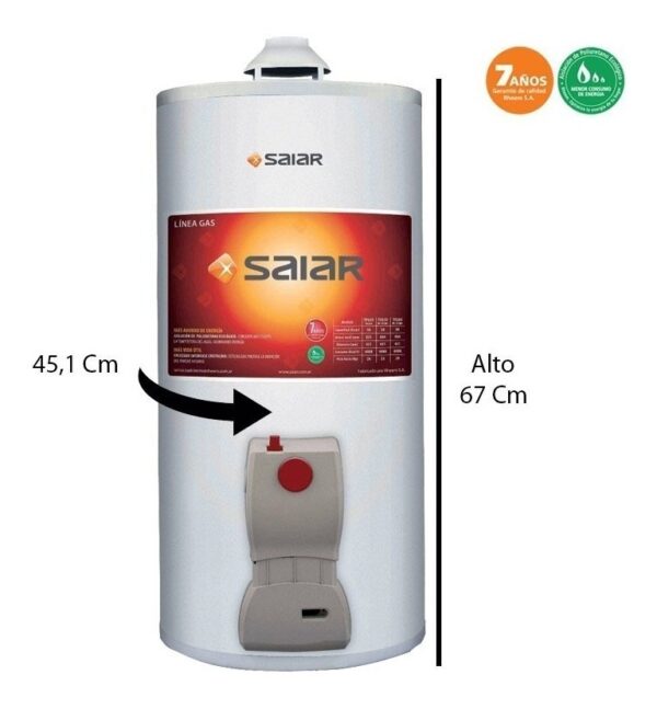 TERMOTANQUE COLGAR SAIAR MULTIGAS 50 LTS.
