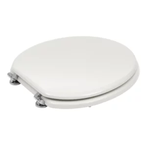 ASIENTO MADERA HDF ARIEL (Herrajes Metálicos) P/INODORO ANDINO BLANCO ( 223-510)
