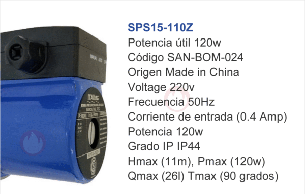 PRESURIZADORA ITALTEC 120W SPS15-110Z - Imagen 2