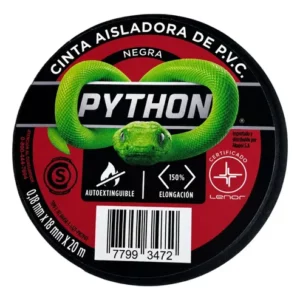 CINTA AISLADORA PYTHON NEGRA X 20 MT