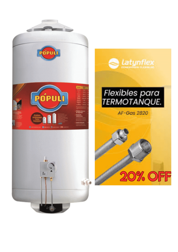 Termotanque Ecotermo 70Lts + 20%OFF en Flexible Listo para Conectar!!