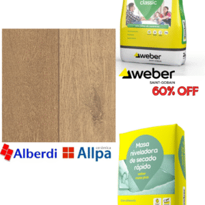 COMBO REVESTIMIENTO! 16m2 Ceramica Allpa CEREZO + Adhesivo Weber = PASTINA WEBER 60% Off (copia)