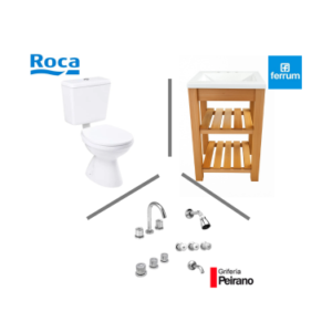 COMBO BAÑO COMPLETO LINEA ITALIANA+GRIF PEIRANO VERIN+VANITORY TRAFUL 3AG