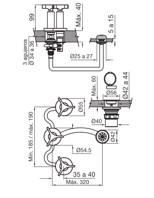 BIDET C/TRANSFERENCIA FV.C3 'TRIADES' CR.295/C3 - Imagen 2