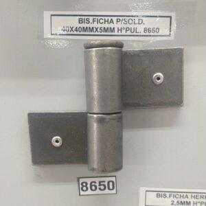 BISAGRA FICHA P/SOLD. 40X40MMX5MM H? PUL. 8650