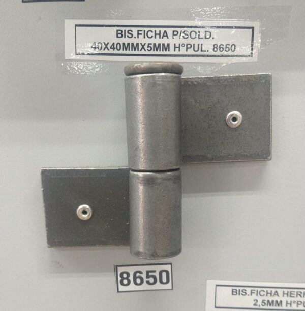 BISAGRA FICHA P/SOLD. 40X40MMX5MM H? PUL. 8650