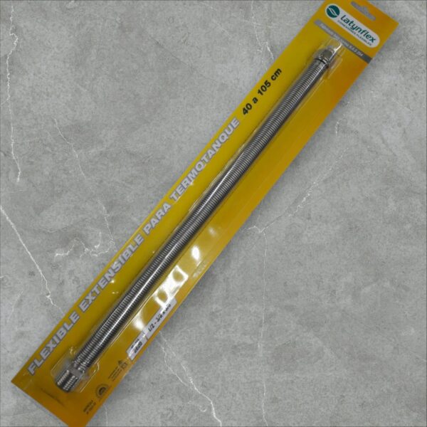 FLEXIBLE EXTENSIBLE P/TERMOTANQUE 1/2X3/8 40 CMS A 105 CMS