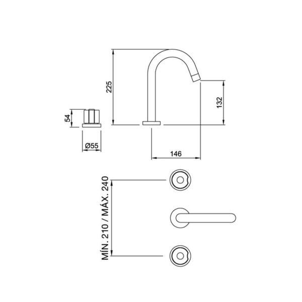 LAVATORIO VERIN PLUS CROMO 60-057 - Imagen 2