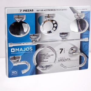 KIT ACCESORIOS ARGENTA X 7 PIEZAS CROMO/CROMO