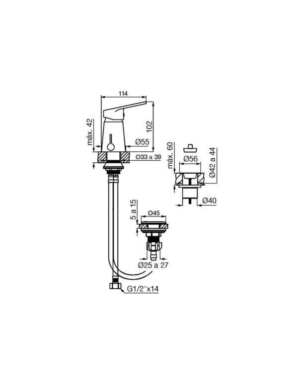 MONOCOMANDO BIDET FV COMPACTA CR 189/M4 - Imagen 2