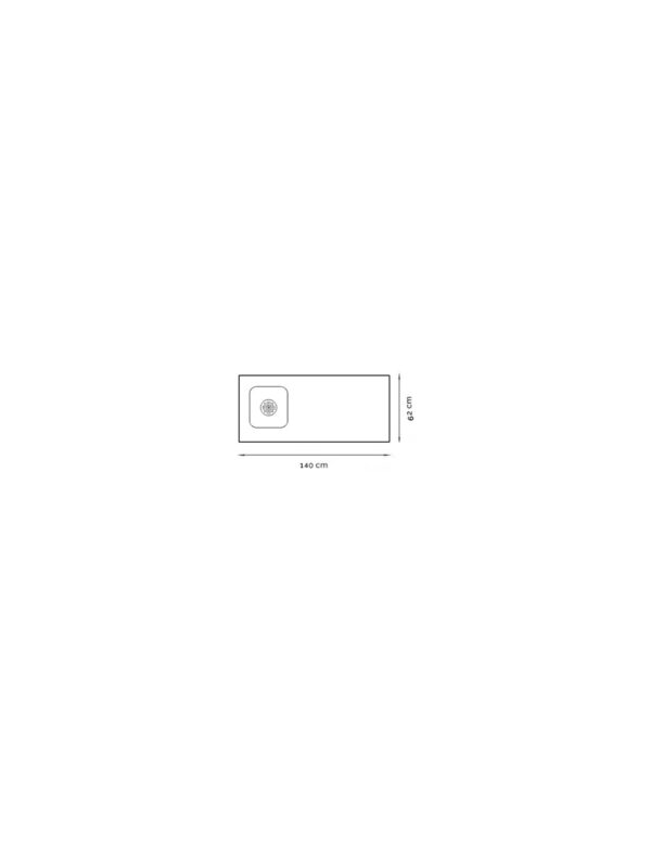 MESADA ACERO ARIEL 1.40X0.62 B/SIMP.IZQ. - Imagen 2