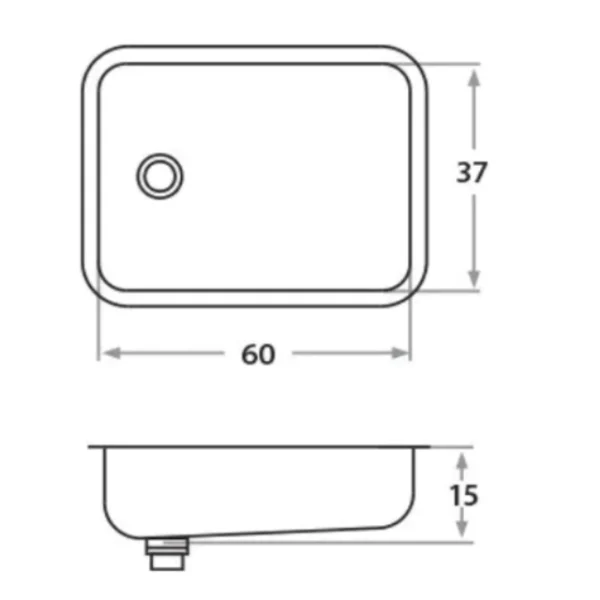 PILETA ACERO INOX. MI PILETA SIMP 37X60X15 210 - Imagen 2